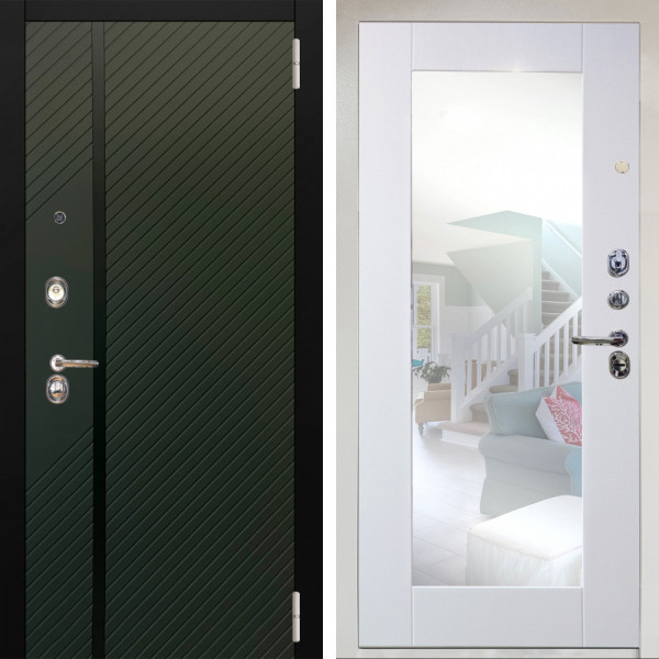 Входная дверь Аргус ЛЮКС 3К Снежно-белый ланцет люкс 3к + Милли Роял вуд белый