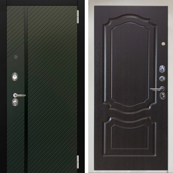 Входная дверь Аргус ЛЮКС 3К Снежно-белый ланцет люкс 3к + Мишель Венге