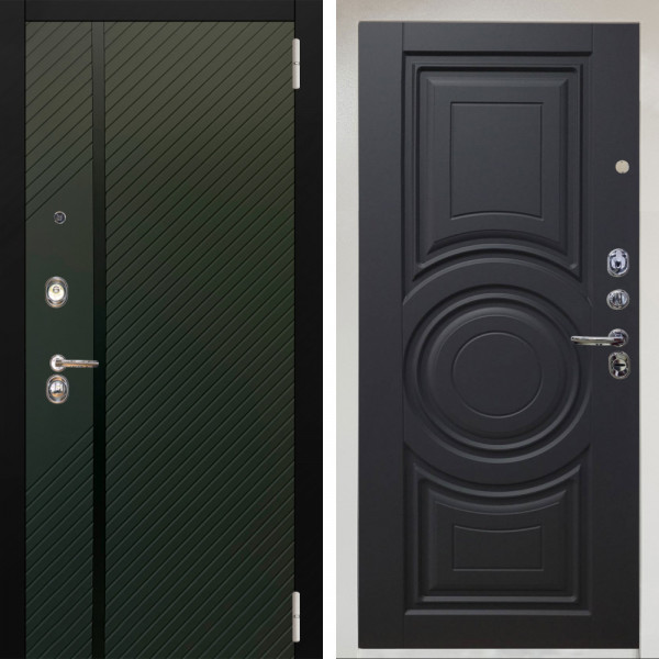 Входная дверь Аргус ЛЮКС 3К Снежно-белый ланцет люкс 3к + Могадиш Черный софт