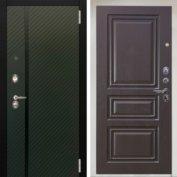 Входная дверь Аргус ЛЮКС 3К Снежно-белый ланцет люкс 3к + Скиф Горький шоколад