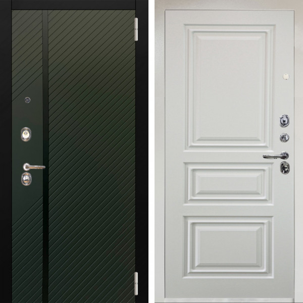 Входная дверь Аргус ЛЮКС 3К Снежно-белый ланцет люкс 3к + Скиф Софт милк