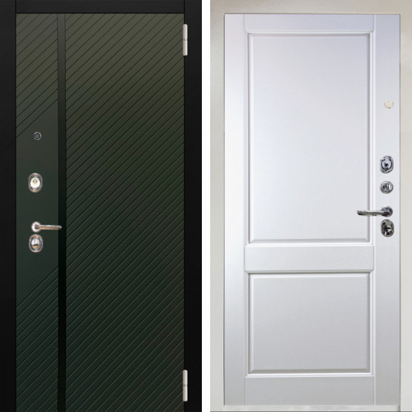 Входная дверь Аргус ЛЮКС 3К Снежно-белый ланцет люкс 3к + Соренто Белая эмаль