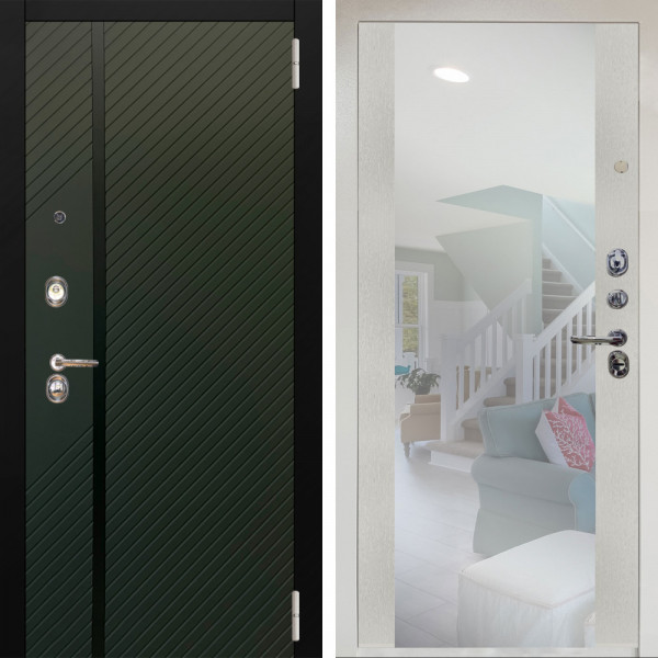 Входная дверь Аргус ЛЮКС 3К Снежно-белый ланцет люкс 3к + Вояж Белое дерево