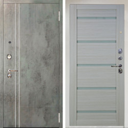 Входная дверь Аргус ЛЮКС 3К Снежно-белый Лофт Темный бетон + Александра Белая лиственница