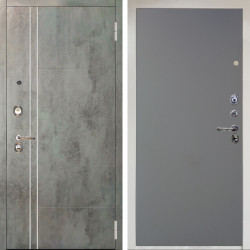 Входная дверь Аргус ЛЮКС 3К Снежно-белый Лофт Темный бетон + Элегант Силк маус