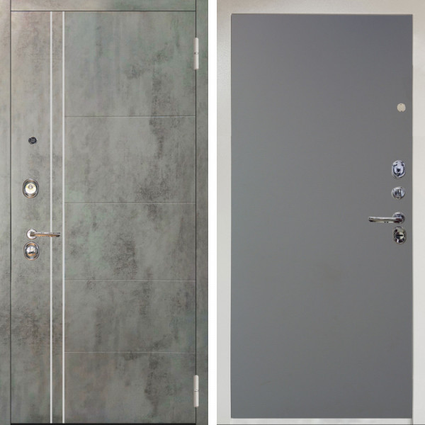 Входная дверь Аргус ЛЮКС 3К Снежно-белый Лофт Темный бетон + Элегант Силк маус