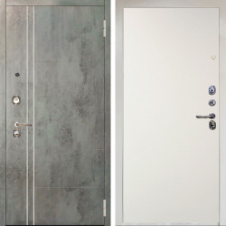 Входная дверь Аргус ЛЮКС 3К Снежно-белый Лофт Темный бетон + Элегант Софт милк