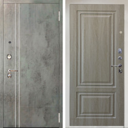 Входная дверь Аргус ЛЮКС 3К Снежно-белый Лофт Темный бетон + Элион Дуб филадельфия крем