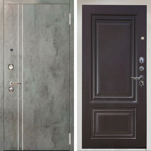 Входная дверь Аргус ЛЮКС 3К Снежно-белый Лофт Темный бетон + Элион Горький шоколад