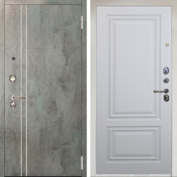 Входная дверь Аргус ЛЮКС 3К Снежно-белый Лофт Темный бетон + Элион Софт милк