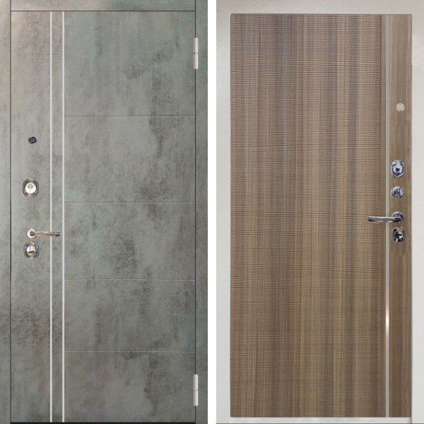 Входная дверь Аргус ЛЮКС 3К Снежно-белый Лофт Темный бетон + Гауда Керамика