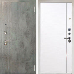 Входная дверь Аргус ЛЮКС 3К Снежно-белый Лофт Темный бетон + Гауда Роял Вуд Белый