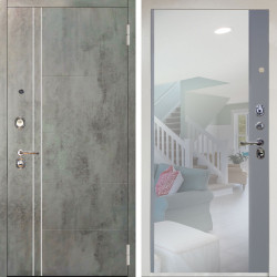 Входная дверь Аргус ЛЮКС 3К Снежно-белый Лофт Темный бетон + Магнум Силк маус