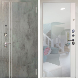 Входная дверь Аргус ЛЮКС 3К Снежно-белый Лофт Темный бетон + Магнум Софт милк