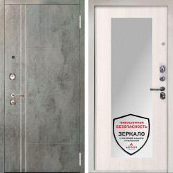 Входная дверь Аргус ЛЮКС 3К Снежно-белый Лофт Темный бетон + Милли Ларче светлый