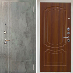 Входная дверь Аргус ЛЮКС 3К Снежно-белый Лофт Темный бетон + Мишель Дуб рустикальный