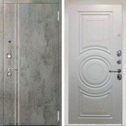 Входная дверь Аргус ЛЮКС 3К Снежно-белый Лофт Темный бетон + Могадиш Софт милк