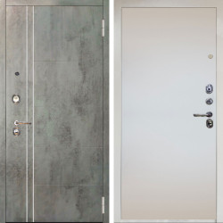 Входная дверь Аргус ЛЮКС 3К Снежно-белый Лофт Темный бетон + Под покраску