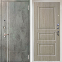 Входная дверь Аргус ЛЮКС 3К Снежно-белый Лофт Темный бетон + Скиф Дуб филадельфия крем