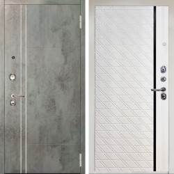 Входная дверь Аргус ЛЮКС 3К Снежно-белый Лофт Темный бетон + Тори Софт милк