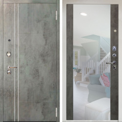 Входная дверь Аргус ЛЮКС 3К Снежно-белый Лофт Темный бетон + Вояж Светлый бетон