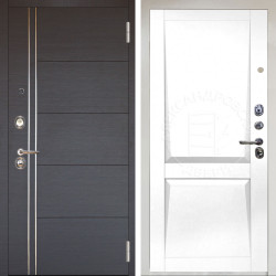 Входная дверь Аргус ЛЮКС 3К Снежно-белый Лофт Венге горизонт + Ариана Белая эмаль