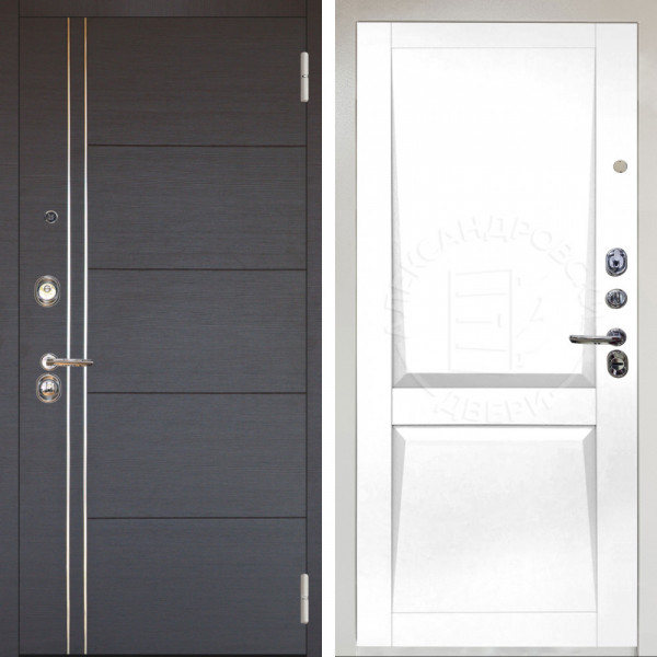 Входная дверь Аргус ЛЮКС 3К Снежно-белый Лофт Венге горизонт + Ариана Белая эмаль