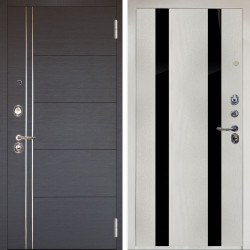 Входная дверь Аргус ЛЮКС 3К Снежно-белый Лофт Венге горизонт + Дуэт Белое дерево вставки кензо