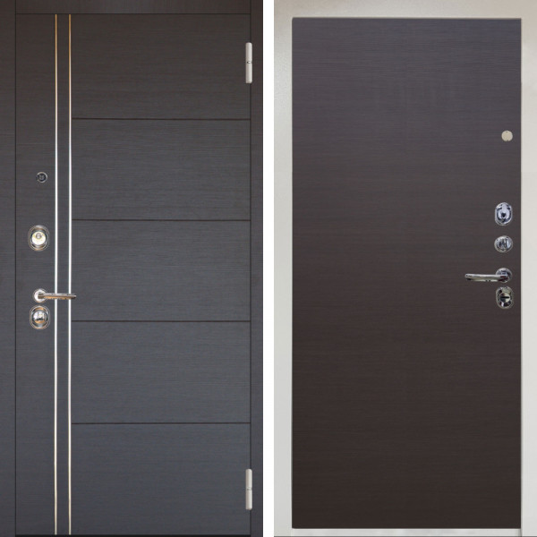 Входная дверь Аргус ЛЮКС 3К Снежно-белый Лофт Венге горизонт + Элегант Венге горизонт