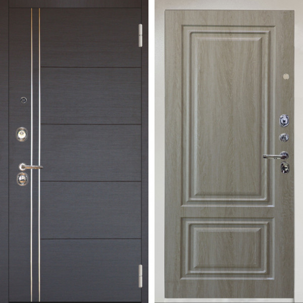 Входная дверь Аргус ЛЮКС 3К Снежно-белый Лофт Венге горизонт + Элион Дуб филадельфия крем