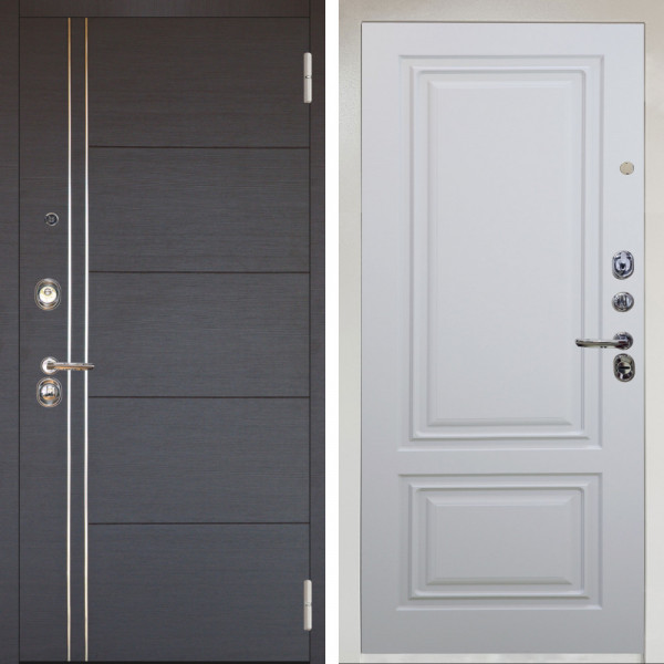 Входная дверь Аргус ЛЮКС 3К Снежно-белый Лофт Венге горизонт + Элион Софт милк