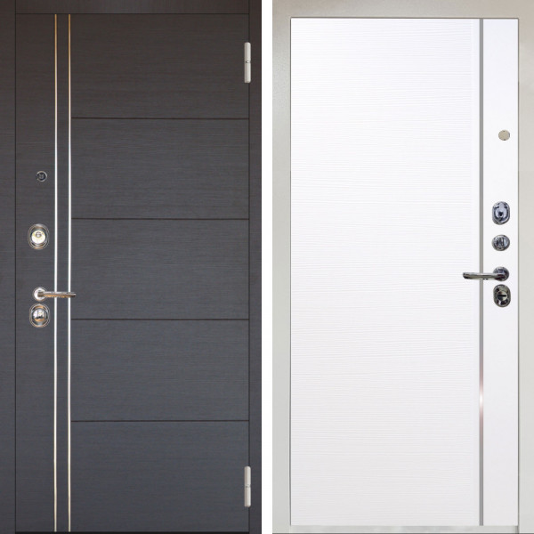 Входная дверь Аргус ЛЮКС 3К Снежно-белый Лофт Венге горизонт + Гауда Роял Вуд Белый