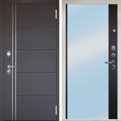 Входная дверь Аргус ЛЮКС 3К Снежно-белый Лофт Венге горизонт + Магнум Черный софт