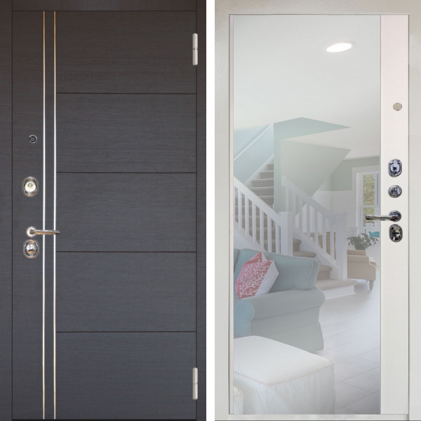 Входная дверь Аргус ЛЮКС 3К Снежно-белый Лофт Венге горизонт + Магнум Софт милк