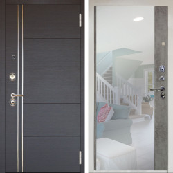 Входная дверь Аргус ЛЮКС 3К Снежно-белый Лофт Венге горизонт + Магнум Светлый бетон