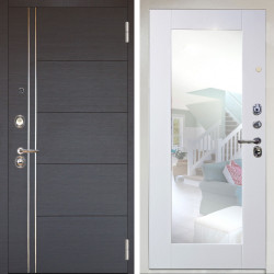 Входная дверь Аргус ЛЮКС 3К Снежно-белый Лофт Венге горизонт + Милли Роял вуд белый