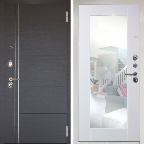 Входная дверь Аргус ЛЮКС 3К Снежно-белый Лофт Венге горизонт + Милли Роял вуд белый