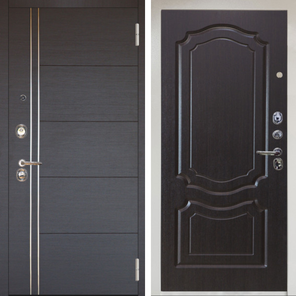 Входная дверь Аргус ЛЮКС 3К Снежно-белый Лофт Венге горизонт + Мишель Венге