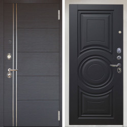 Входная дверь Аргус ЛЮКС 3К Снежно-белый Лофт Венге горизонт + Могадиш Черный софт