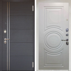 Входная дверь Аргус ЛЮКС 3К Снежно-белый Лофт Венге горизонт + Могадиш Софт милк