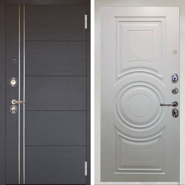 Входная дверь Аргус ЛЮКС 3К Снежно-белый Лофт Венге горизонт + Могадиш Софт милк