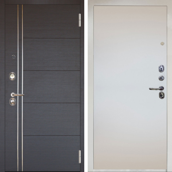 Входная дверь Аргус ЛЮКС 3К Снежно-белый Лофт Венге горизонт + Под покраску