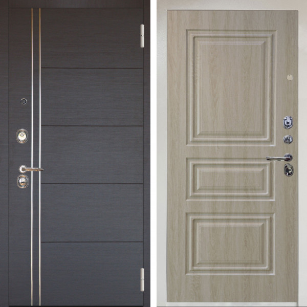 Входная дверь Аргус ЛЮКС 3К Снежно-белый Лофт Венге горизонт + Скиф Дуб филадельфия крем