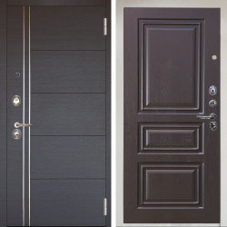 Входная дверь Аргус ЛЮКС 3К Снежно-белый Лофт Венге горизонт + Скиф Горький шоколад