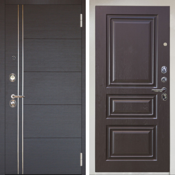 Входная дверь Аргус ЛЮКС 3К Снежно-белый Лофт Венге горизонт + Скиф Горький шоколад