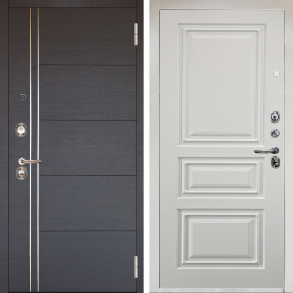 Входная дверь Аргус ЛЮКС 3К Снежно-белый Лофт Венге горизонт + Скиф Софт милк