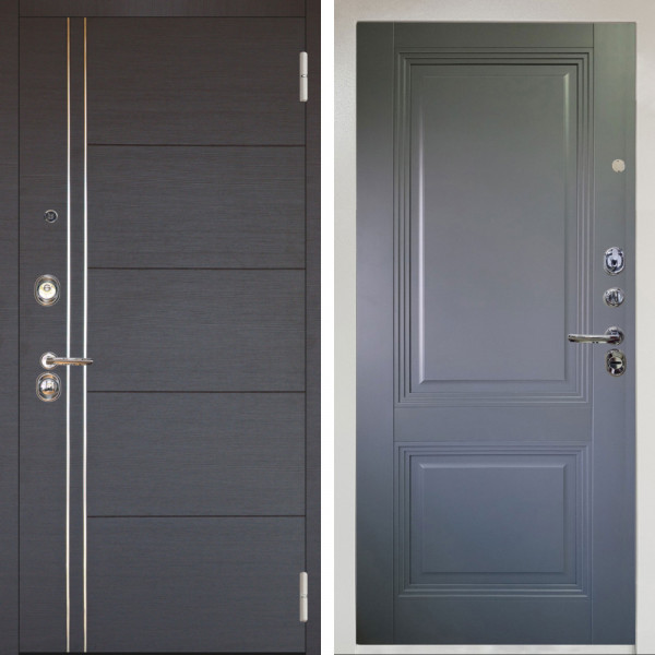 Входная дверь Аргус ЛЮКС 3К Снежно-белый Лофт Венге горизонт + Соло Антрацит софт