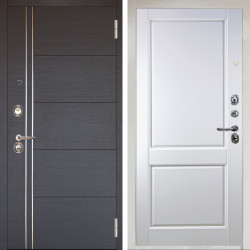 Входная дверь Аргус ЛЮКС 3К Снежно-белый Лофт Венге горизонт + Соренто Белая эмаль