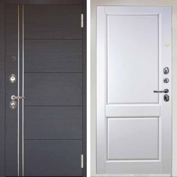Входная дверь Аргус ЛЮКС 3К Снежно-белый Лофт Венге горизонт + Соренто Белая эмаль