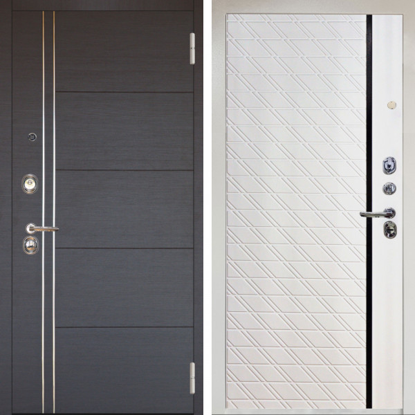 Входная дверь Аргус ЛЮКС 3К Снежно-белый Лофт Венге горизонт + Тори Софт милк